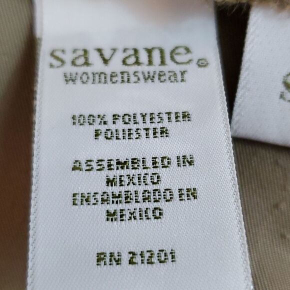 SAVANE, NEW WOMEN'S TAN PANTS, SIZE 12, HOOK & BUTTON CLOSURE, HIDDEN ZIPPER - Picture 5 of 9